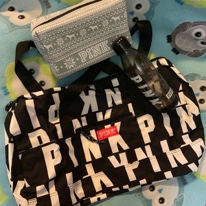 Pink blk/wht/grey gym set